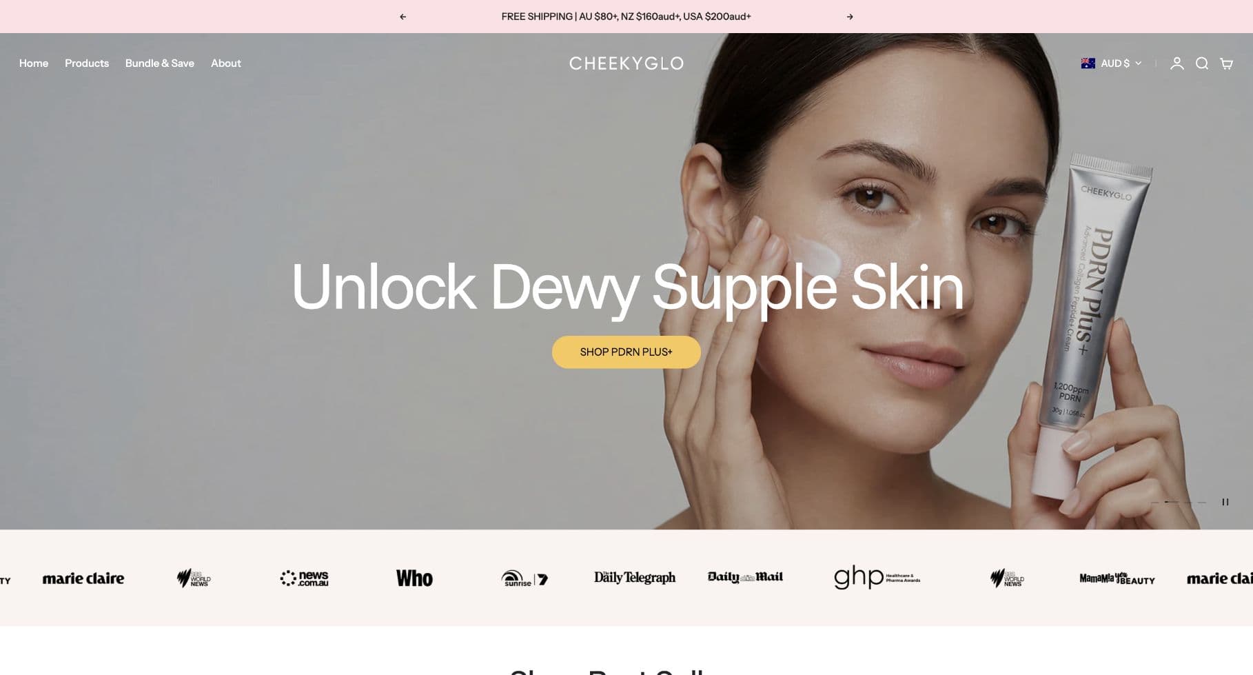 CheekyGlo ecommerce website work